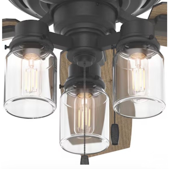 Hunter Lincoln Ceiling Fan LIGHT GLOBES Model #53665- Set of 3 Glass Shades EUC - Picture 10 of 10